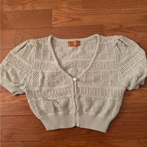 Knit green crop top, super cute, just too small